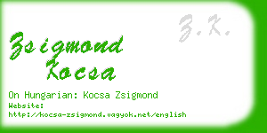 zsigmond kocsa business card